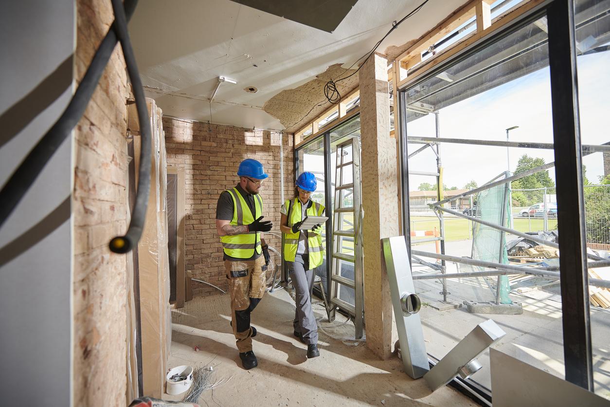 photo d'ouvrier sur un chantier